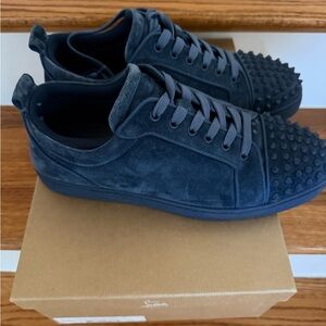 Christian Louboutin Dark Blue Suede Sneakers